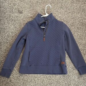 LLBean Blue Pullover Quilted Sweater